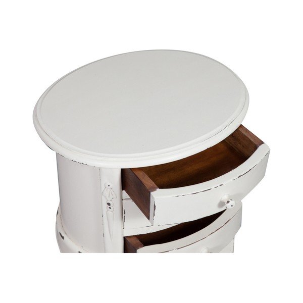 Bela mahagonijeva stranska mizica s predali Crido Consulting Biscottini Oval-image-3