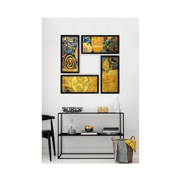 Komplet 4 stenskih slik Tablo Center Spiral