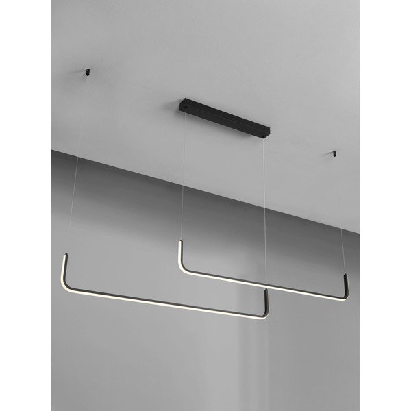 Mat črna aluminijasta LED zatemnitvena viseča svetilka Strita – Nova Luce-image-2