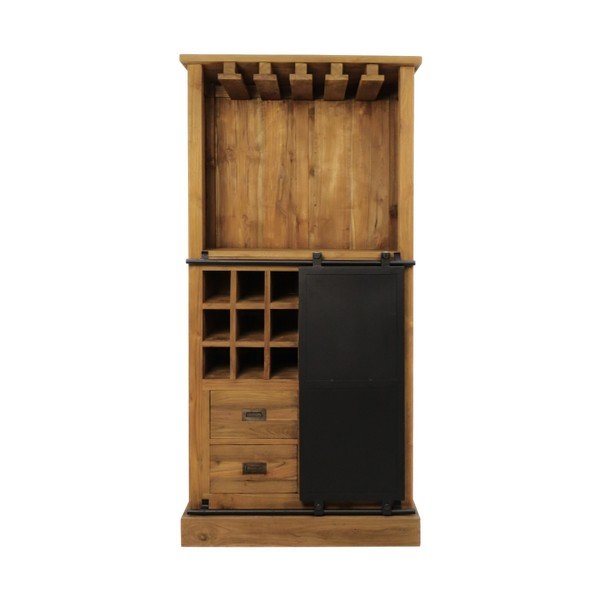 Stojalo za vino za 18 steklenic iz tikovine 84x177 cm Blackburn - HSM collection