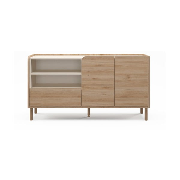 Komoda v hrastovem dekorju v naravni barvi 141x75,5x44 cm Monza – Marckeric