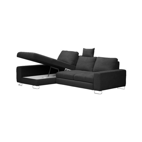 Temno siva kotna raztegljiva sedežna garnitura Windsor & Co Sofas, levi kot Alpha-image-3