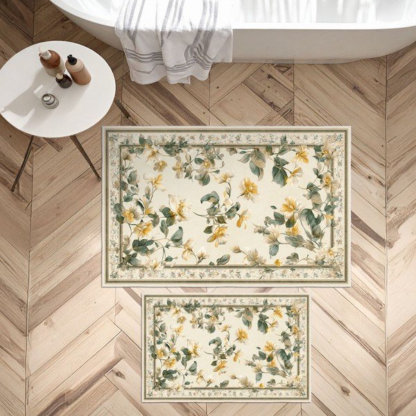 Bež kopalniške preproge v kompletu 2 ks 60x100 cm – Foutastic-image-4