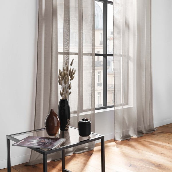Rjava prosojna zavesa iz tančice 140x240 cm Lissea – douceur d'intérieur-image-3