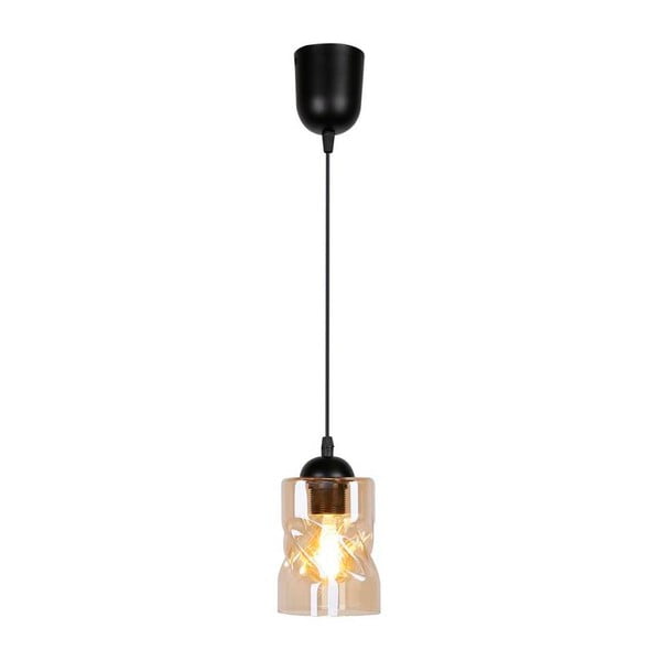 Črna viseča svetilka s steklenim senčnikom ø 10 cm Felis - Candellux Lighting-image-2