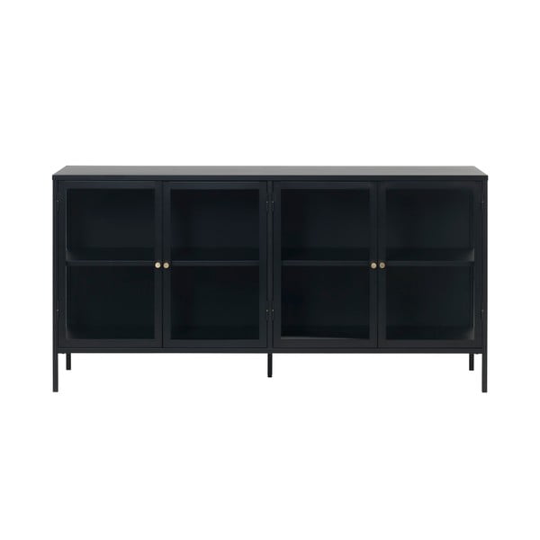 Črna kovinska vitrina 170x85 cm Carmel – Unique Furniture