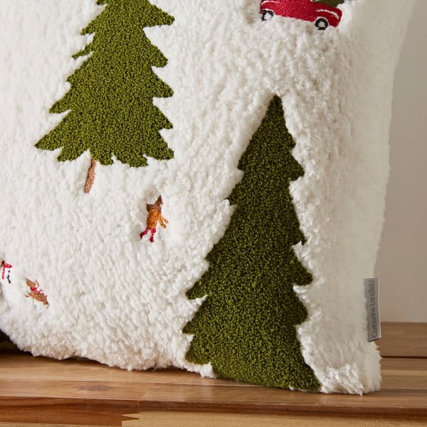 Bouclé okrasna blazina z božičnim motivom 45x45 cm Christmas Tree – Catherine Lansfield-image-3