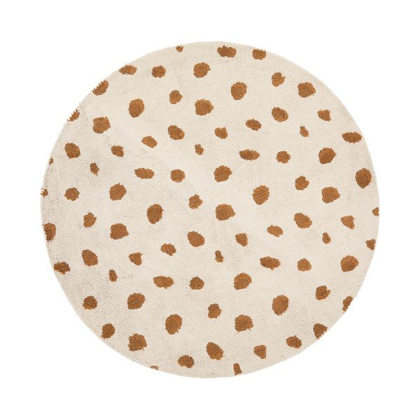 Kremno bela pralna/ročno tkana bombažna otroška preproga ø100 cm Tandani – Kave Home