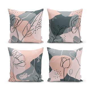 Komplet 4 dekorativnih prevlek za vzglavnik Minimalist Cushion Covers Draw Art, 45 x 45 cm