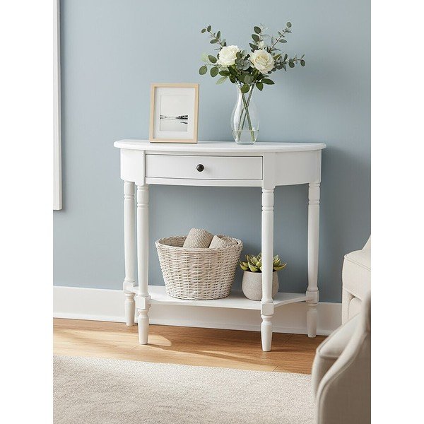 Bela stranska mizica iz masivnega bora 32x93 cm Heritage – Premier Housewares-image-3