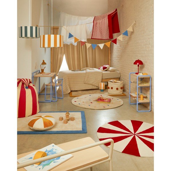 Kremno bela bombažna otroška preproga ø100 cm Epifania – Kave Home-image-1