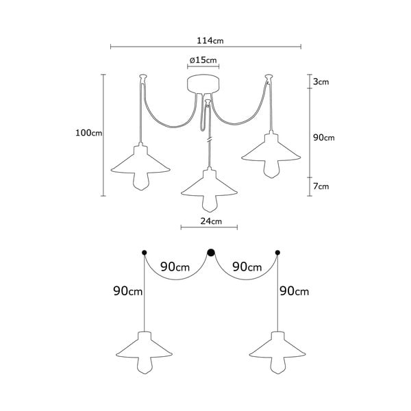 Viseča svetilka s kovinskim senčilom ø 114 cm Manavgat – Opviq lights-image-2