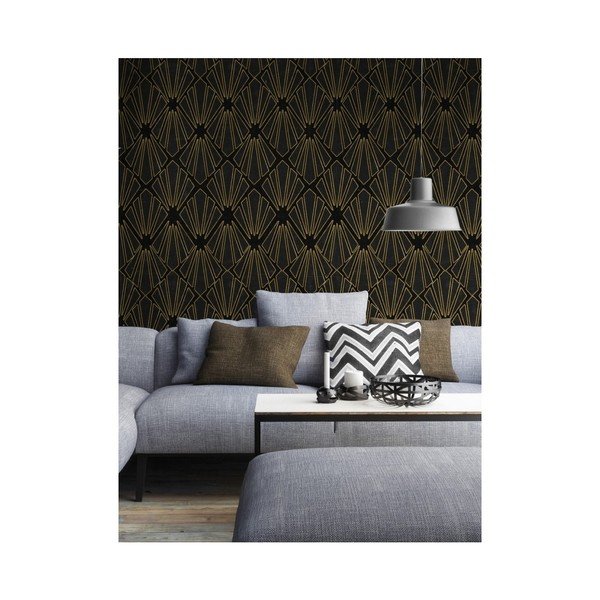 Ozadje Global Art Production Gold Geometry, 52 x 300 cm (3 zvitki)-image-1
