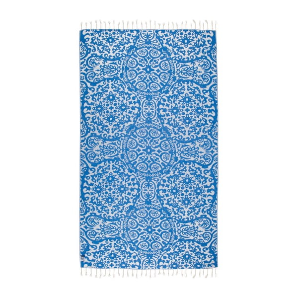 Modra brisača za hamam Kate Louise Camelia, 165 x 100 cm