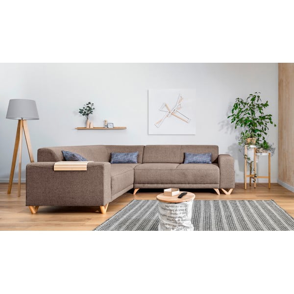 Rjava raztegljiva/s prostorom za shranjevanje kotna sedežna garnitura (levi kot/v obliki črke L) Classy Sophie – Miuform-image-1