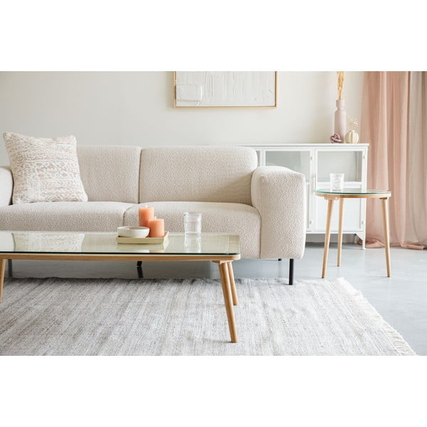 Steklena mizica v naravni barvi 60x120 cm Haru – White Label-image-1