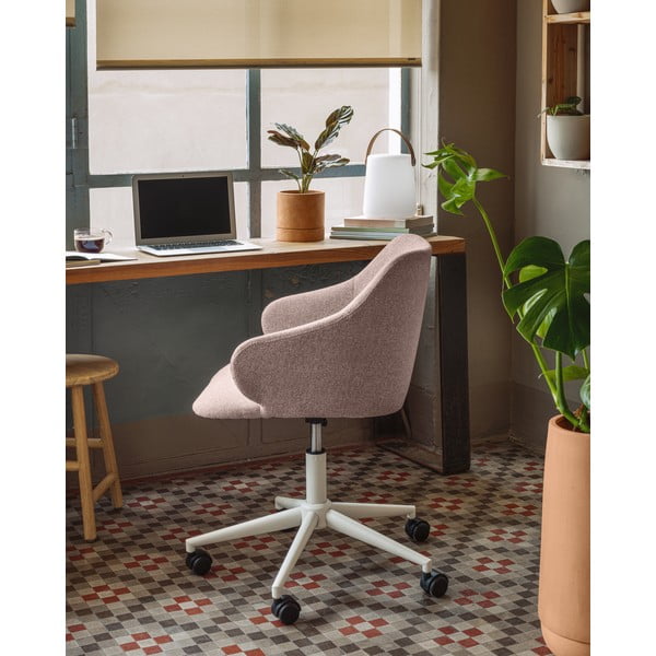 Svetlo roza pisarniški stol Kave Home Einara-image-1