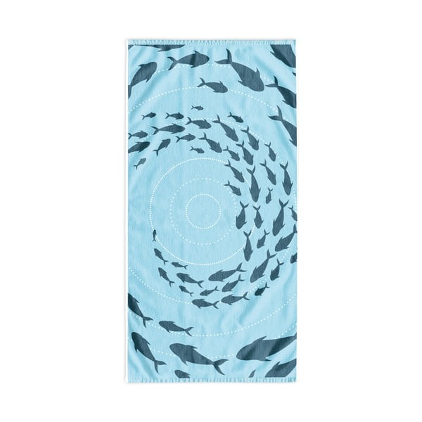 Modra brisača za plažo 90x180 cm Shoal - DecoKing