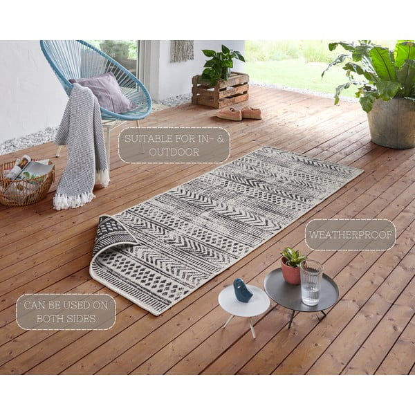 Črno-krem zunanja preproga NORTHRUGS Biri, 80 x 350 cm-image-4