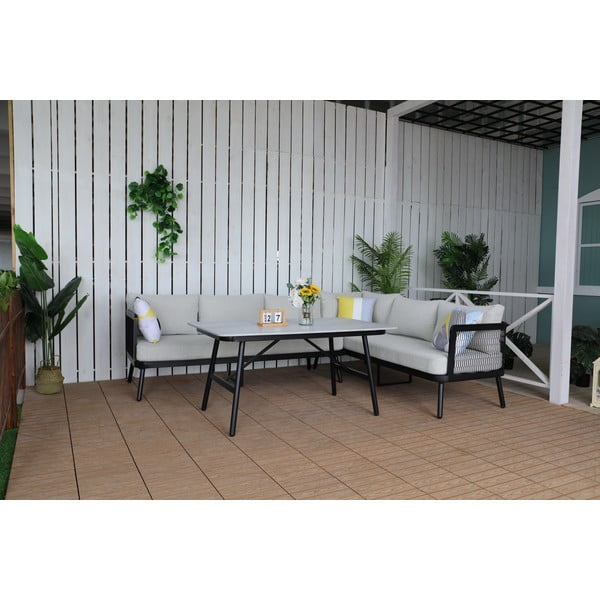 Siva aluminijasta vrtna garnitura za 5 oseb Edinburgh – Rojaplast-image-1