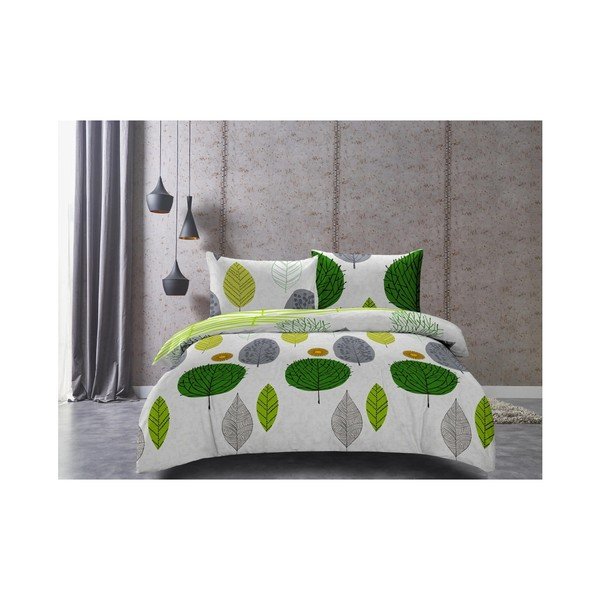 DecoKing Greenleaf posteljno perilo za eno osebo iz bombažnega satena, 135 x 200 cm-image-1