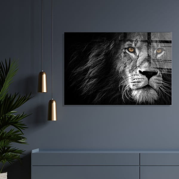 Steklena slika 70x50 cm Lion – Wallity-image-1