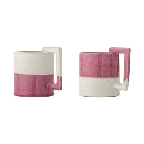 Rožnate/kremno bele skodelice v kompletu 2 ks iz kamenine 375 ml Ranya – Bloomingville-image-2