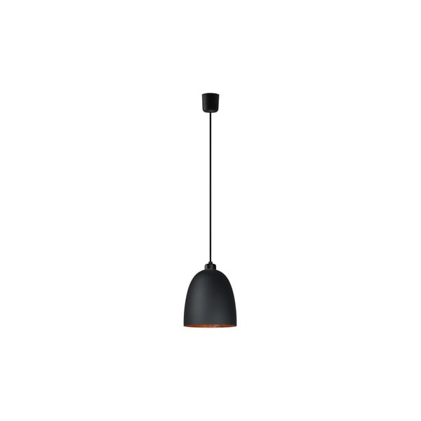 Črna stropna svetilka z bakrenimi detajli Sotto Luce Awa Elementary, ⌀ 17 cm