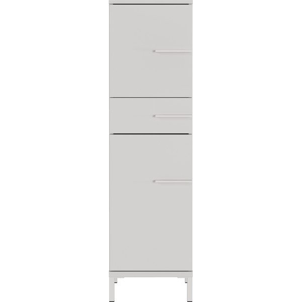 Kremno bela visoka/ozka kopalniška omarica v mat dekorju 34x123 cm Laurino – Germania-image-3