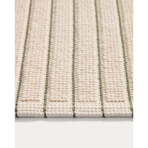 Zelena/bež tekstilna kopalniška preproga 50x80 cm Merade – Kave Home-image-3