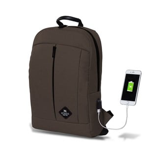 Temno rjav nahrbtnik z USB priključkom My Valice GALAXY Smart Bag