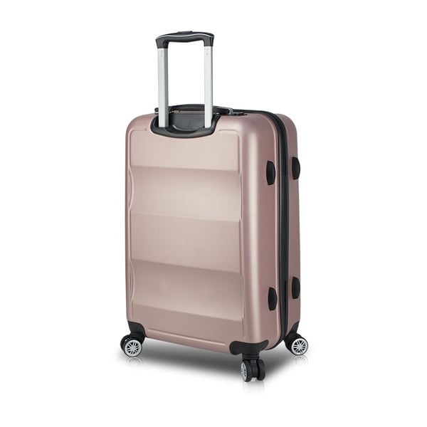 Roza potovalni kovček na kolesih z USB-vratom Moj kovček Valice COLORS LASSO Medium