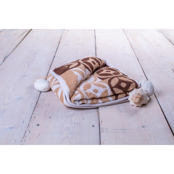 Rjava bombažna brisača 70x140 cm Compass – JAHU collections-image-1