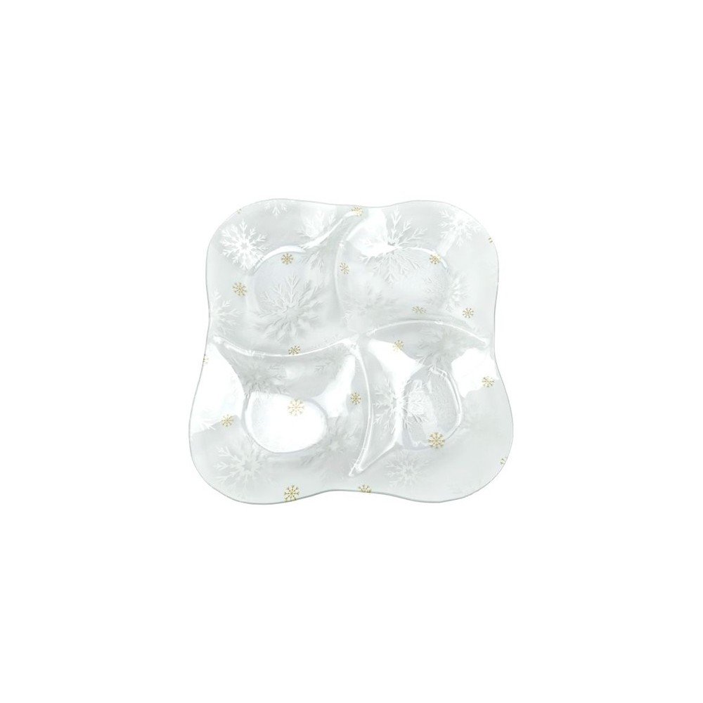 Servirni steklen krožnik z božičnim motivom ø 28,5 cm Frosty Flakes