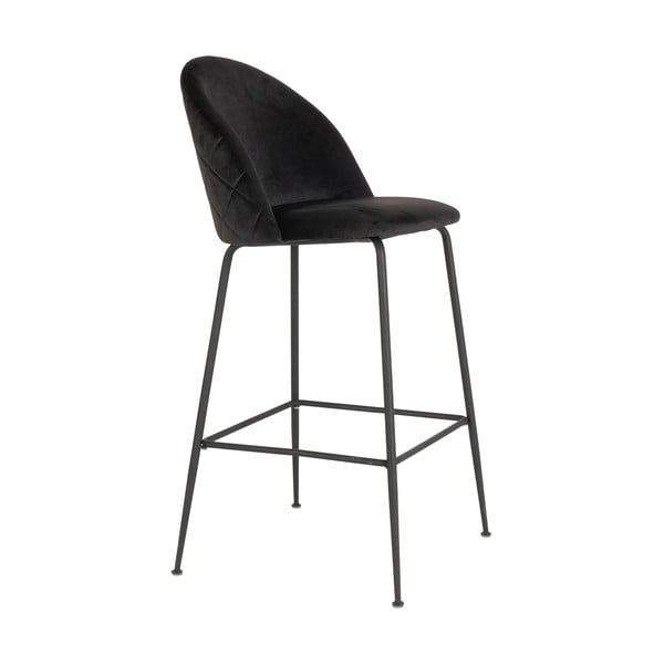 Črni žametni barski stoli v kompletu 2 ks 108 cm Lausanne – House Nordic-image-2