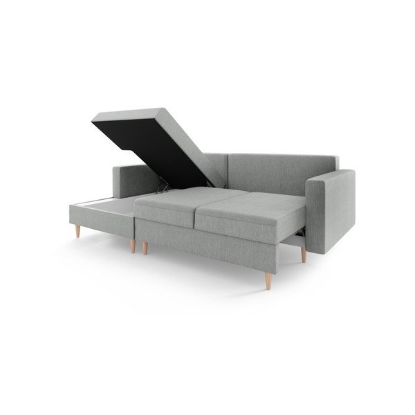 Siva raztegljiva sedežna garnitura s prostorom za shranjevanje Mazzini Sofas Aubrieta, levi kot-image-2