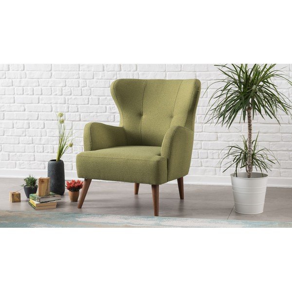 Olivno zelen fotelj Balcab Home Jane-image-1
