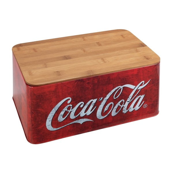 Rdeča posoda za kruh s pokrovom iz bambusa Wenko Coca-Cola World