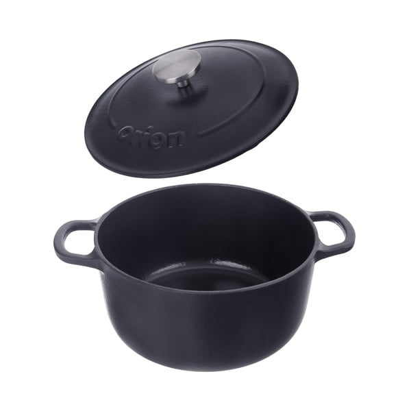 Litoželezen lonec s pokrovko za indukcijsko ploščo 3,3 l LITINA SMALT – Orion-image-3