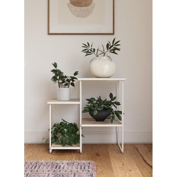 Bela stranska mizica z mizno ploščo v jesenovem dekorju 35x67 cm Dante – Støraa-image-2