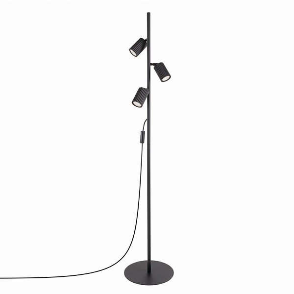 Črna aluminijasta stoječa svetilka z upogljivo konstrukcijo (višina 155 cm) Gleam – Sollux