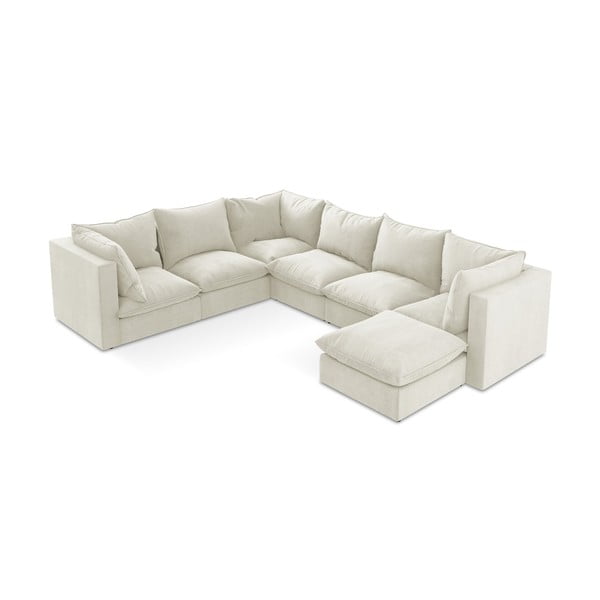 Bež kotna sedežna garnitura (levi kot/v obliki črke "U") Manao – Makamii-image-1