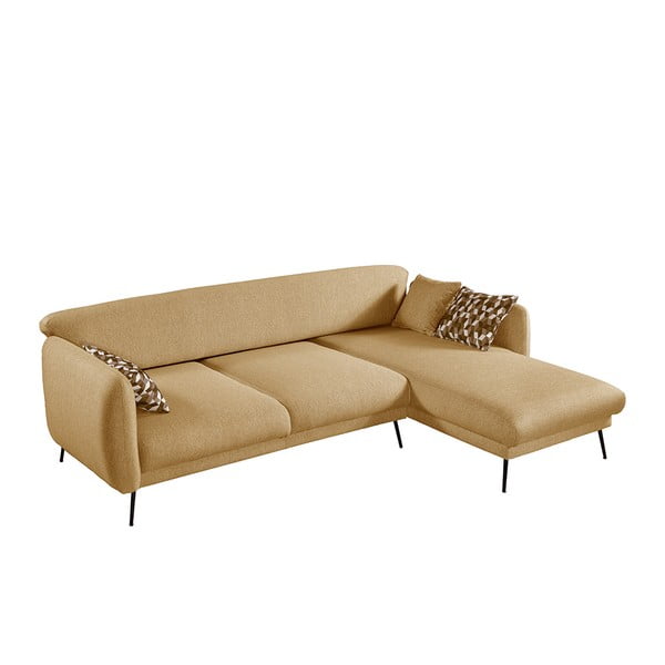 Rumena raztegljiva sedežna garnitura Pandia Home Madrid, desni kot-image-1