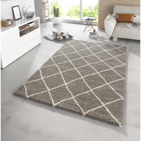 Rjava preproga Mint Rugs Grid, 200 x 290 cm-image-1