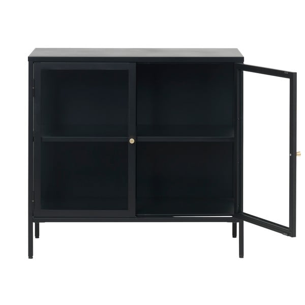 Črna kovinska vitrina 90x85 cm Carmel – Unique Furniture-image-2