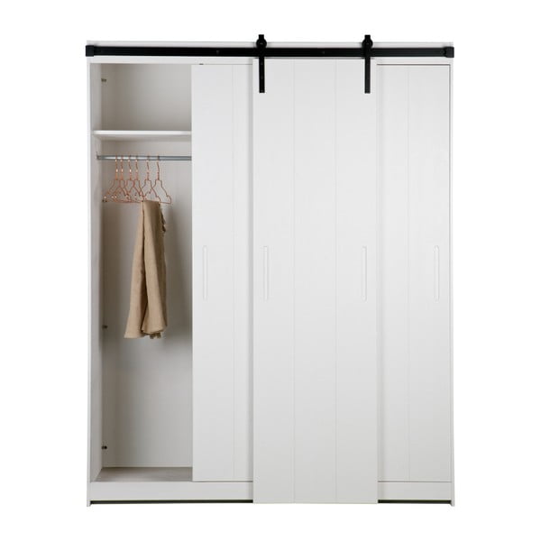 Bela konstrukcija omarice z drsnimi vrati WOOOD Luuk-image-1