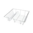 Mat srebrn odcejalnik za posodo Metaltex Bruno, 36 x 33 cm