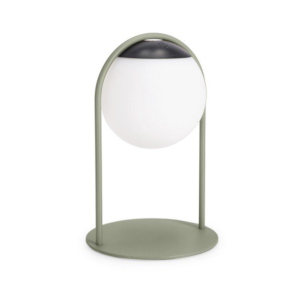 Zelena LED zatemnitvena namizna svetilka s plastičnim senčilom (višina 21 cm) Pansy – Bizzotto