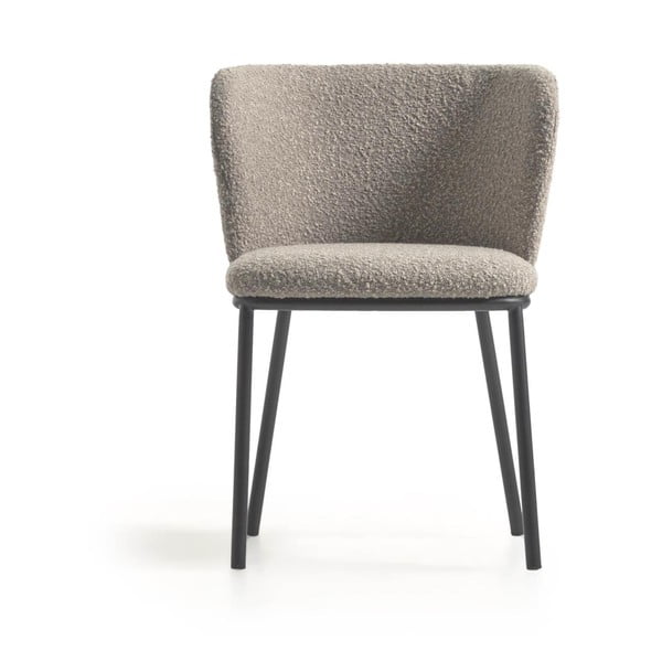 Svetlo siv oblazinjen jedilni stol Ciselia – Kave Home-image-2