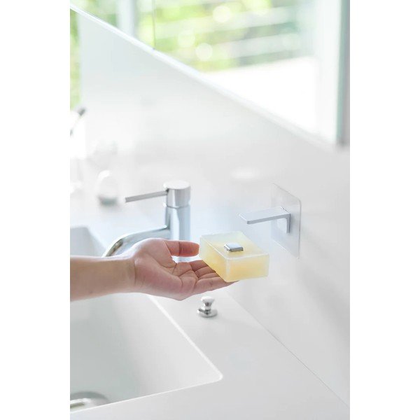 Belo plastično magnetno držalo za milo z namestitvijo brez vrtanja Film Hook – YAMAZAKI-image-4